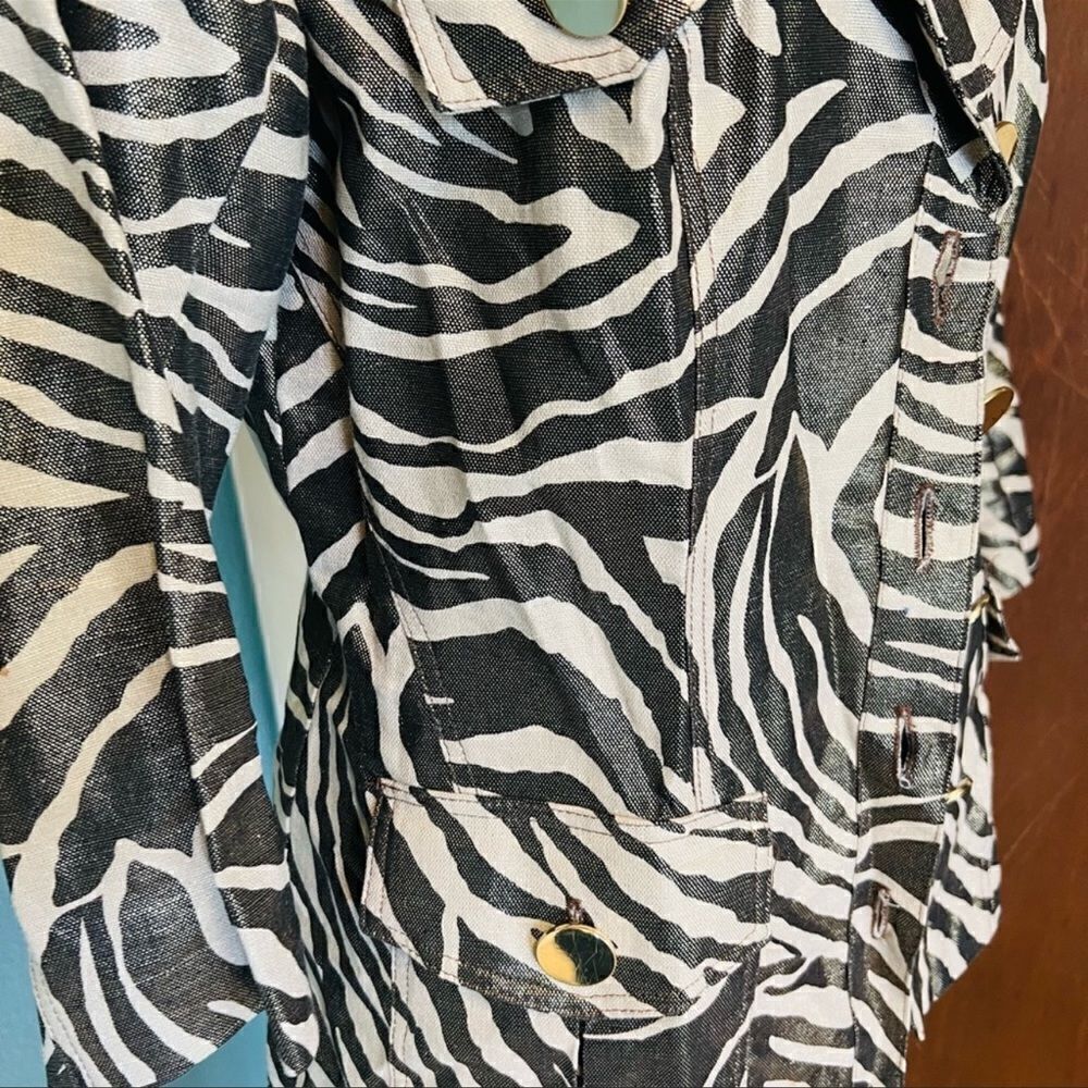 Cache Linen Blend Beige And Tan Belted Jacket - image 7